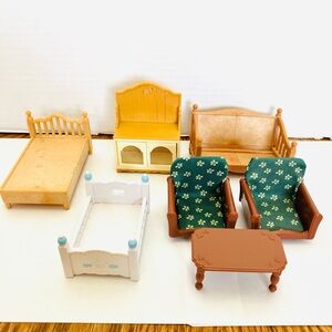 Calico Critters Assorted Furniture Lot & More Read Couch Has Broken Leg